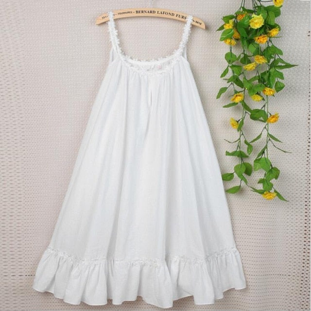 Margaret Lawton's Short Cotton Ruffled Nightgown Margaret Lawton's Short Cotton Ruffled Nightgown