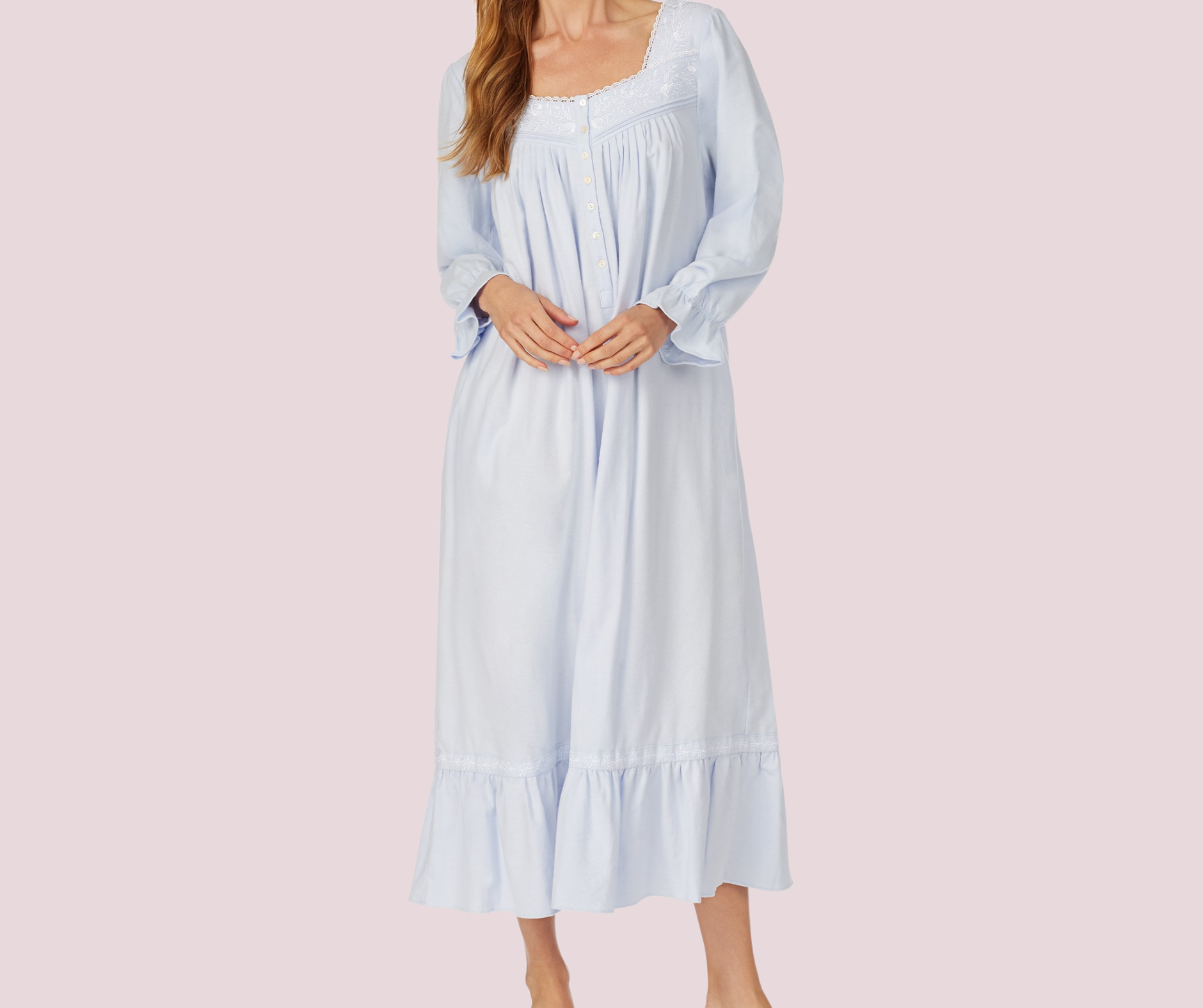 Ecovero Blue Rose Long Sleeve Nightgown Eileen West – Margaret Lawton