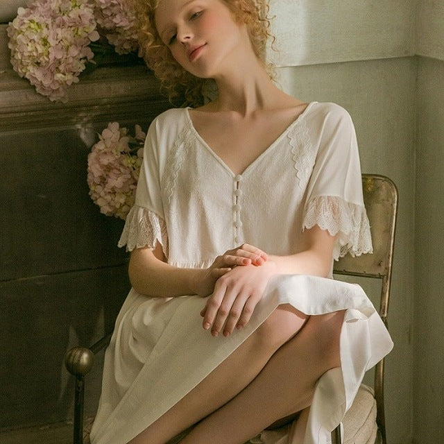 Cotton Nightie | Thea Nightwear | Long Cotton Nightdress